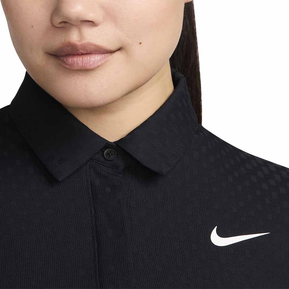 Nike Dri-fit Tour Adv Shortsleeve Golf Polo Black White - 24 Women – Golfio