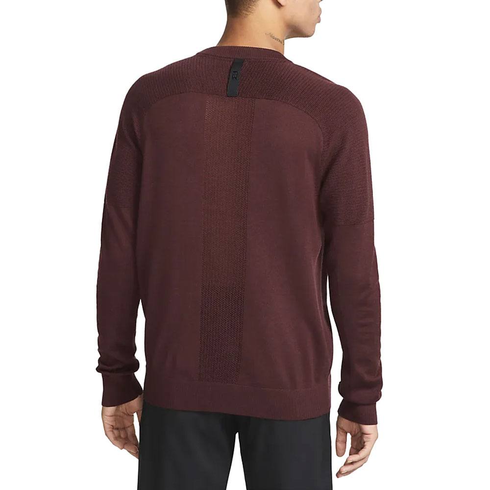 Nike Tiger Woods Knit Crew Golf Sweater Burgundy Crush/Black - SP21