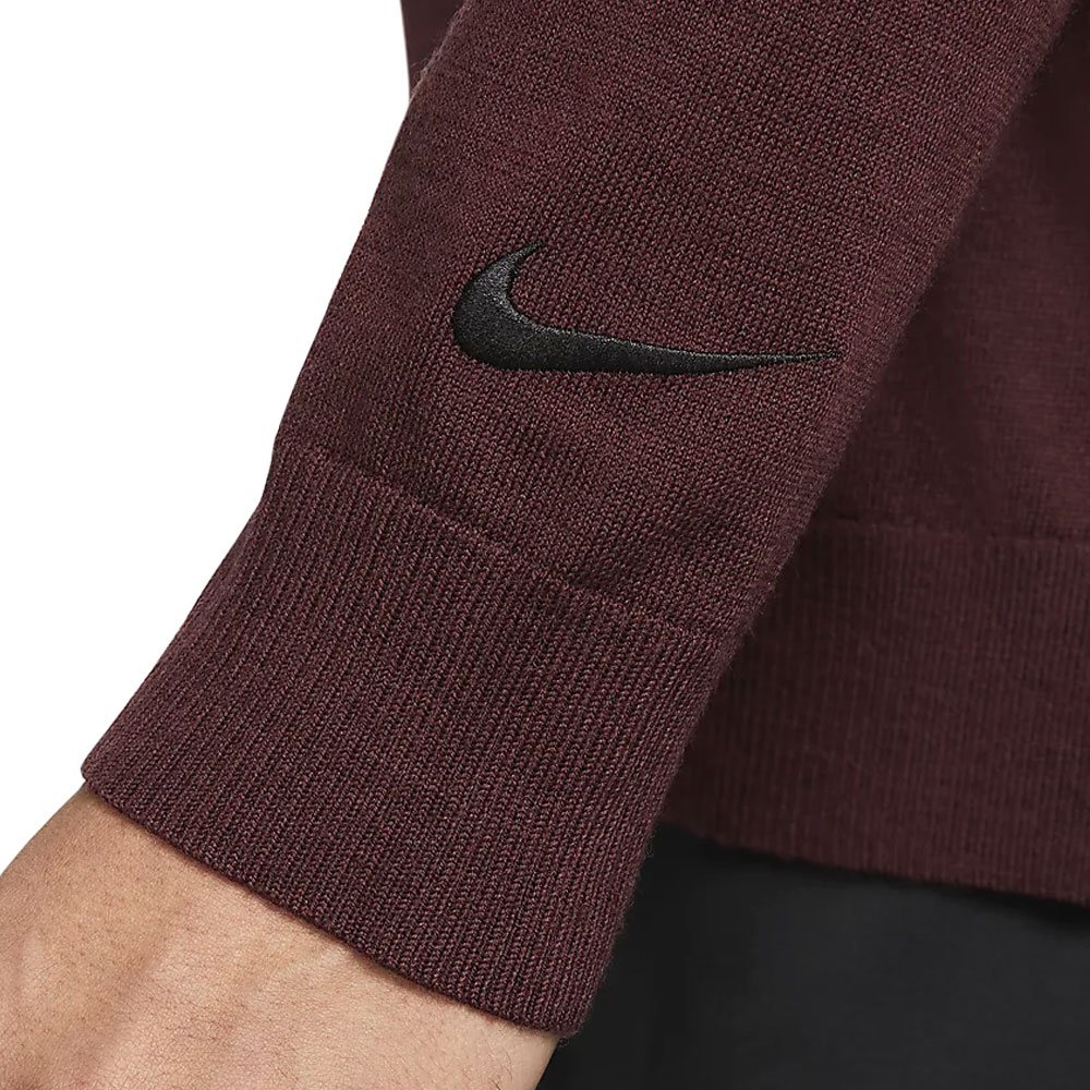 Nike Tiger Woods Knit Crew Golf Sweater Burgundy Crush/Black - SP21