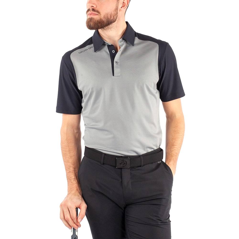 Galvin Green Massimo Ventil8 Plus Golf Polo Sharkskin/Black - FW22