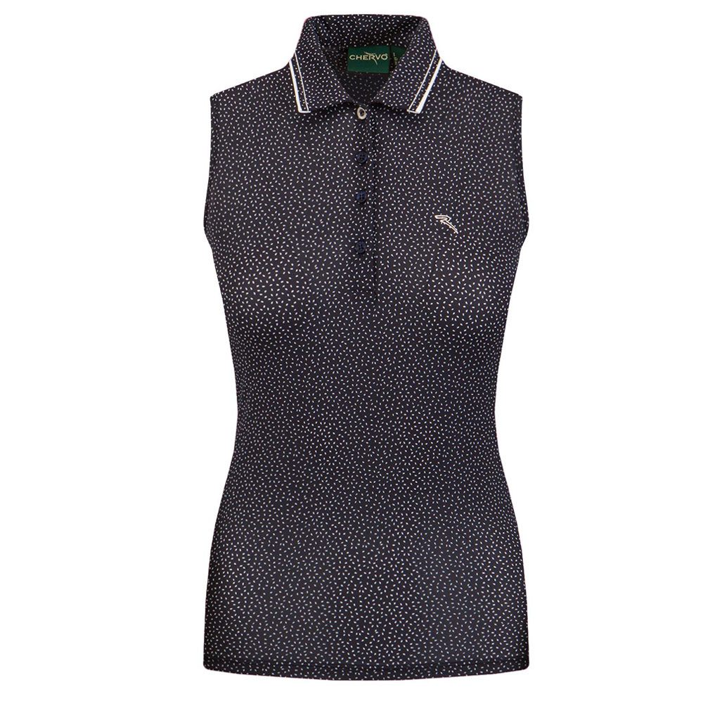 Chervo Aza Sleeveless Golf Polo Seed Print Navy - SS22 Women