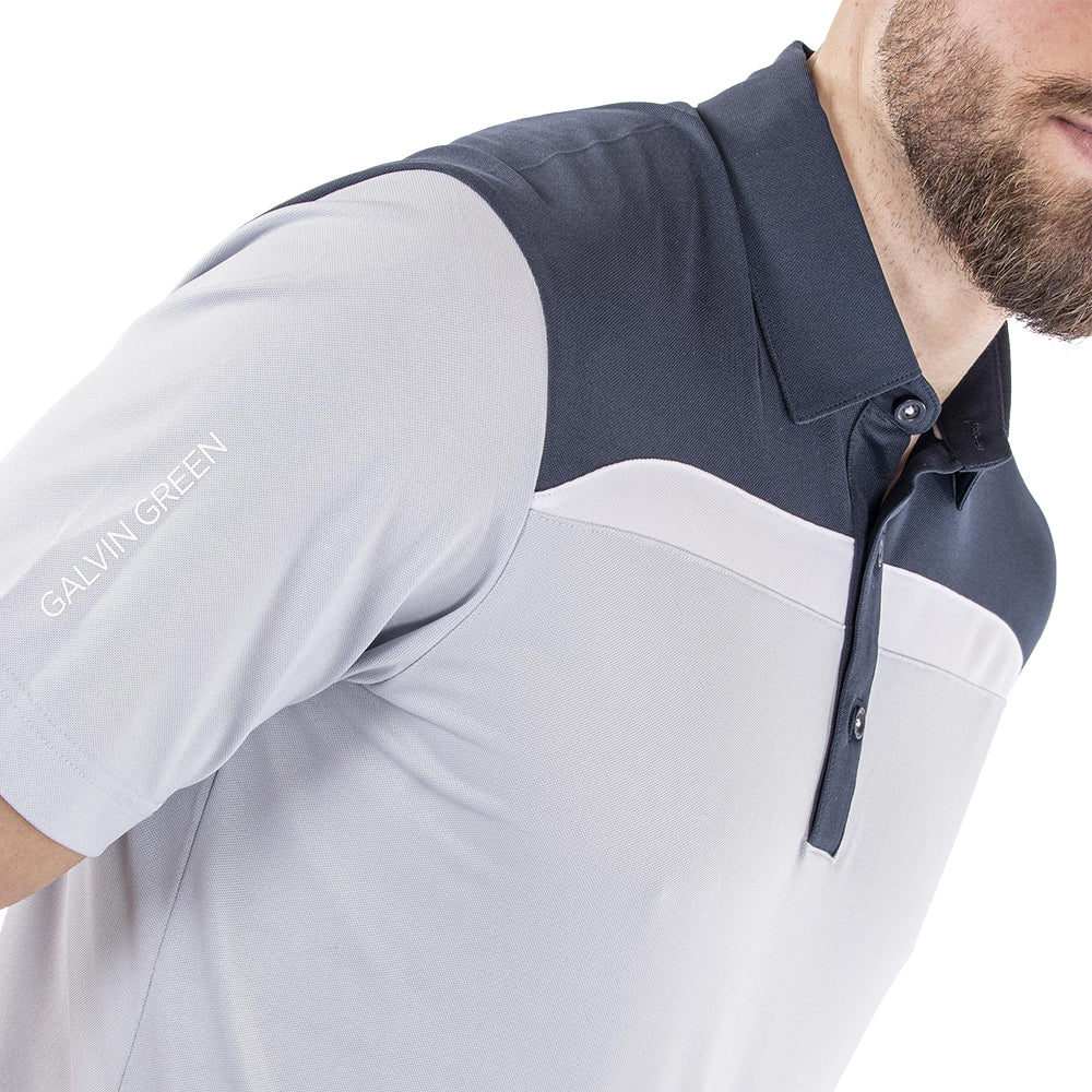 Galvin Green Mapping Ventil8 Plus Golf Polo Cool Gray/Navy/White - FW22