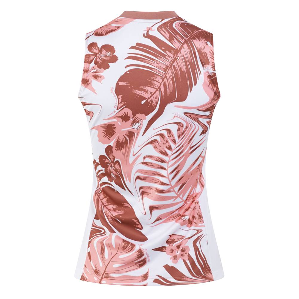 J.Lindeberg Meya Print Sleeveless Golf Top Hibiscus Pink - SS23 Women