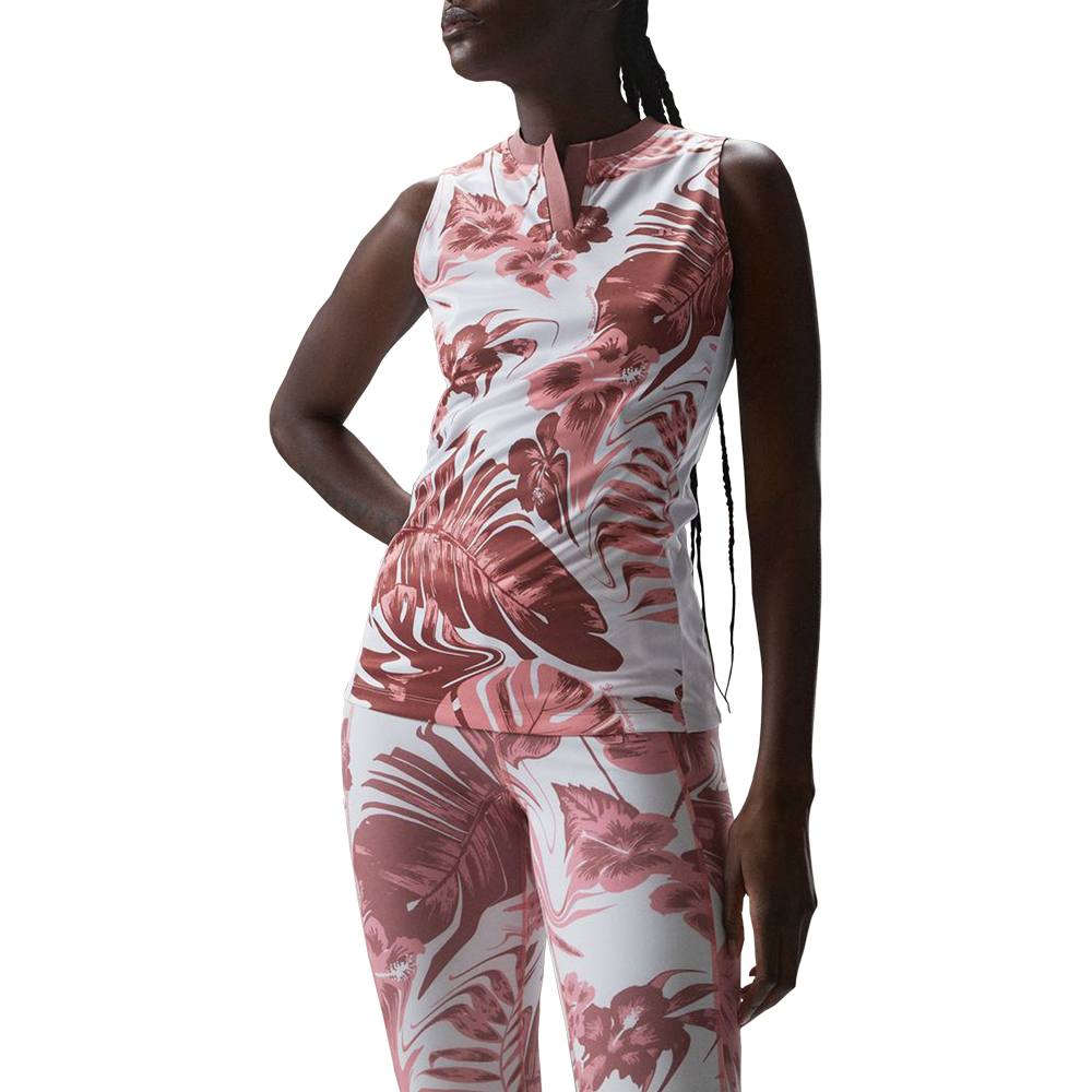 J.Lindeberg Meya Print Sleeveless Golf Top Hibiscus Pink - SS23 Women