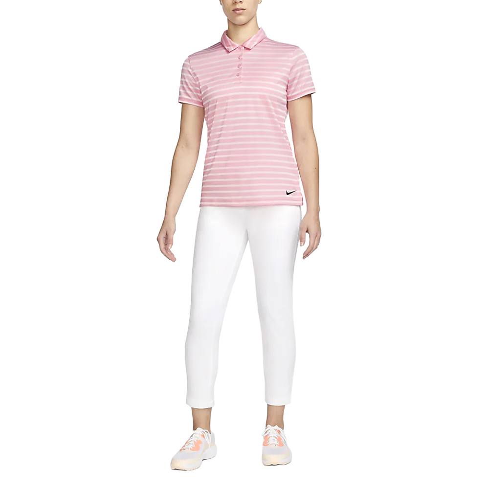 Nike Dri-FIT Victory Striped Golf Polo Med Soft Pink/Black - SS23 Women