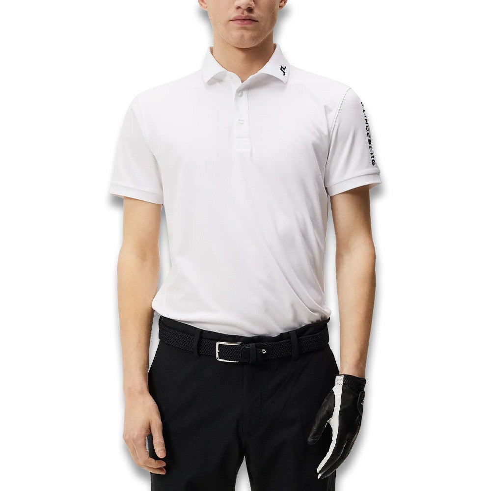 J.Lindeberg Tour Tech Slim Fit Golf Polo White - 23