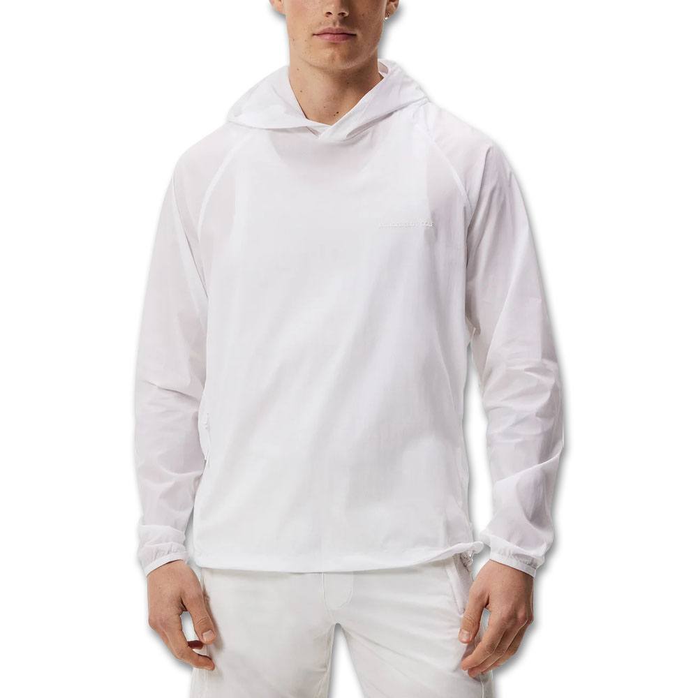 J.Lindeberg Arron Stretch Wind Hoodie Golf Jacket White - SS23