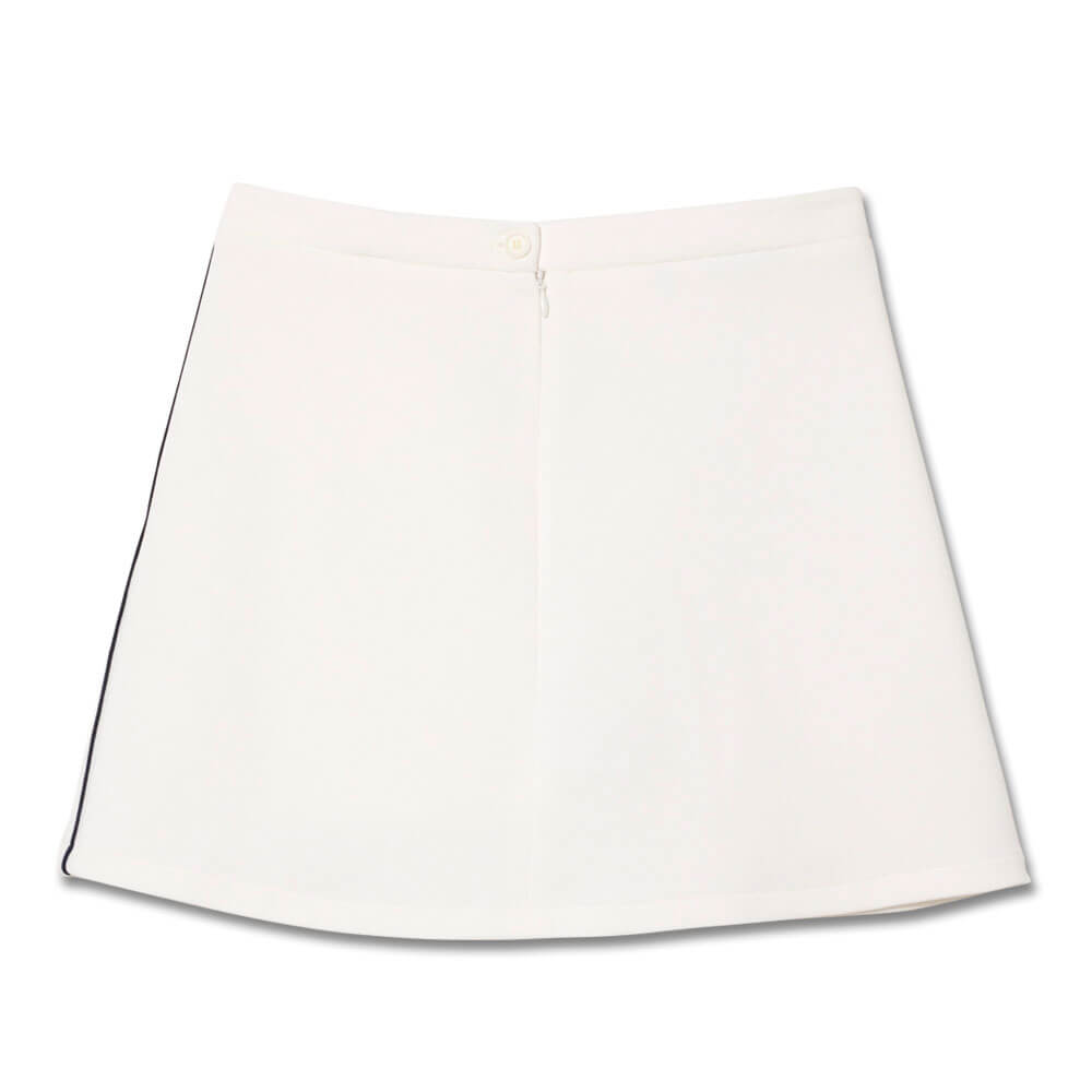 Lacoste Organic Cotton French Made Golf Skirt Off White - SS23 Women