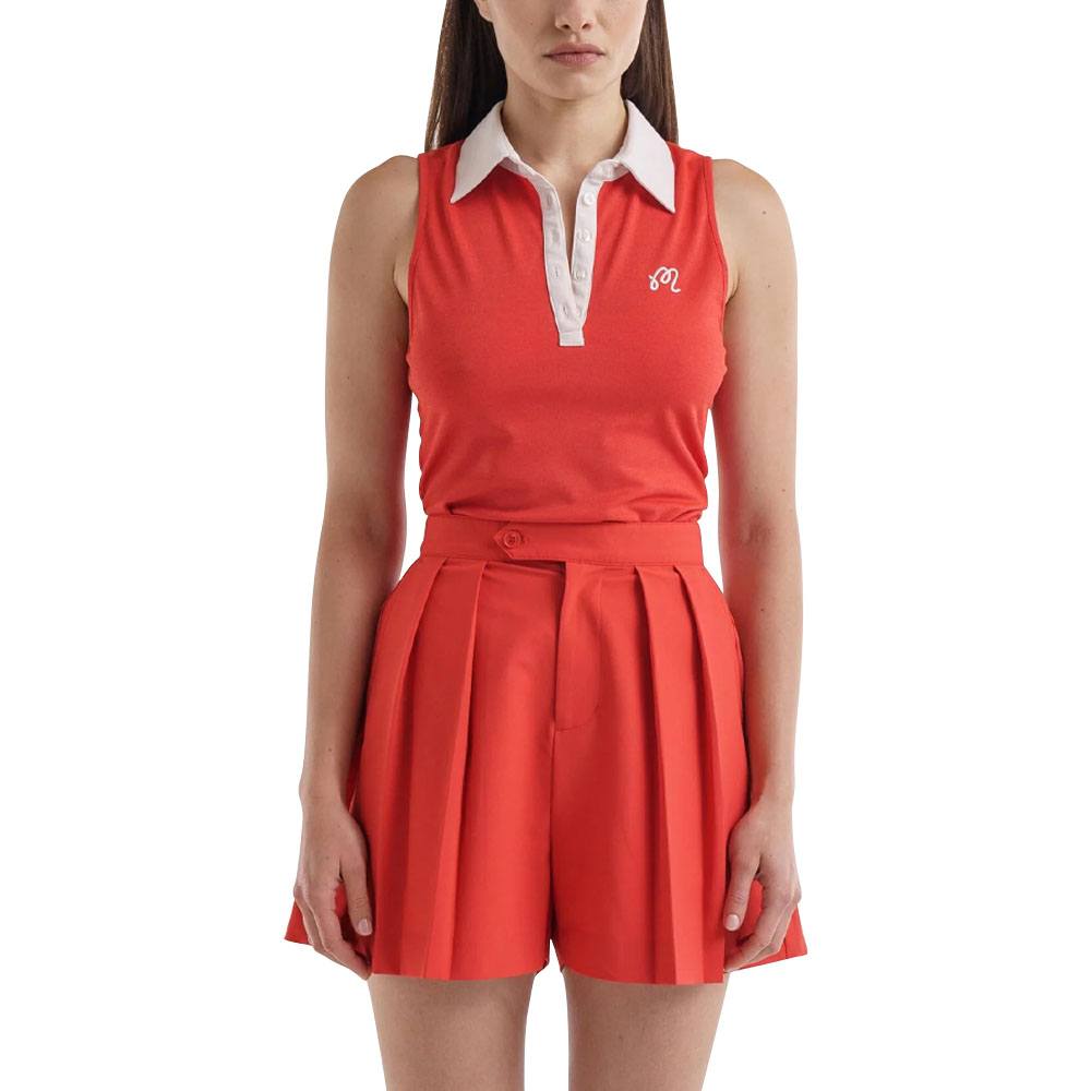 Malbon Claudia Sleeveless Golf Polo Red - SU23 Women – Golfio