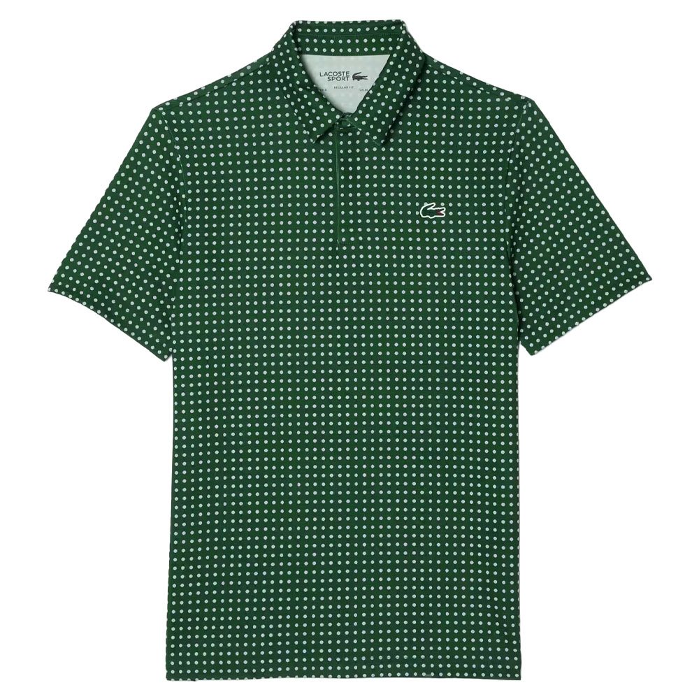 Lacoste Printed Recycled Polyester Golf Polo Green/White - FW23 Men