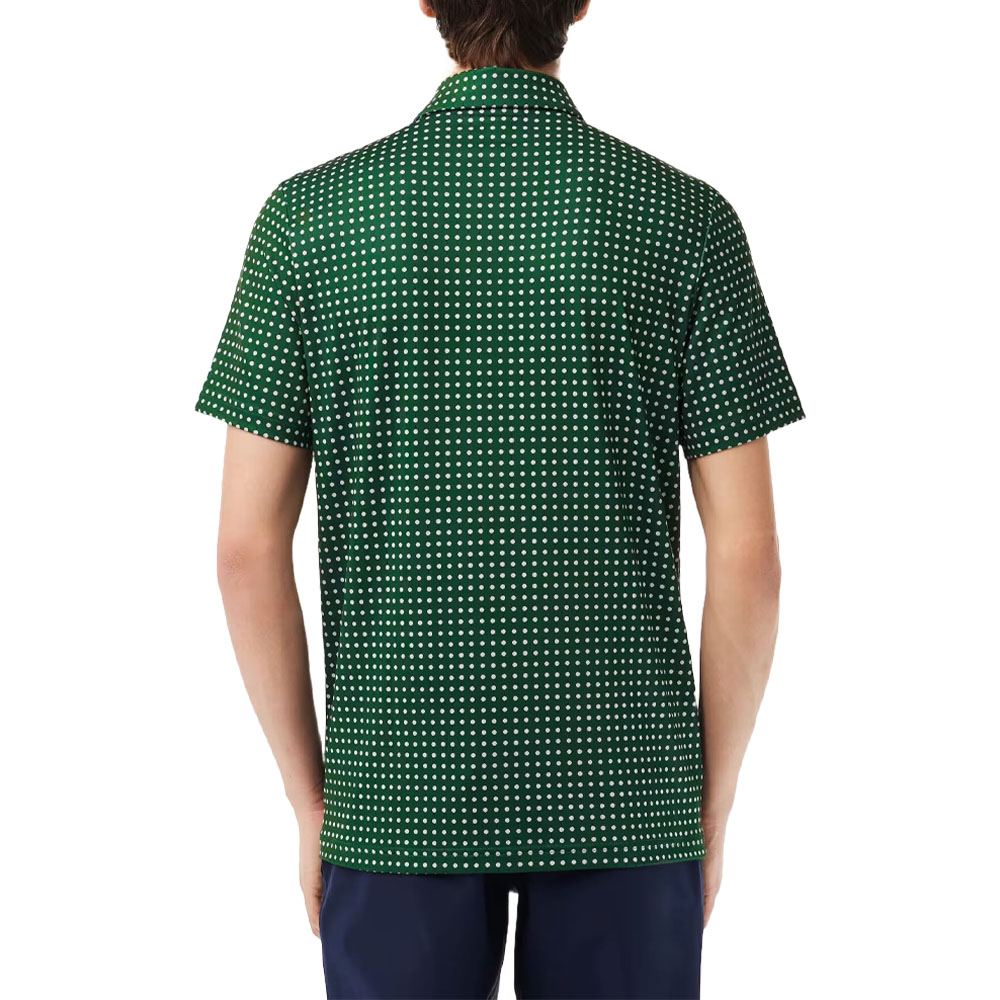 Lacoste Printed Recycled Polyester Golf Polo Green/White - FW23 Men