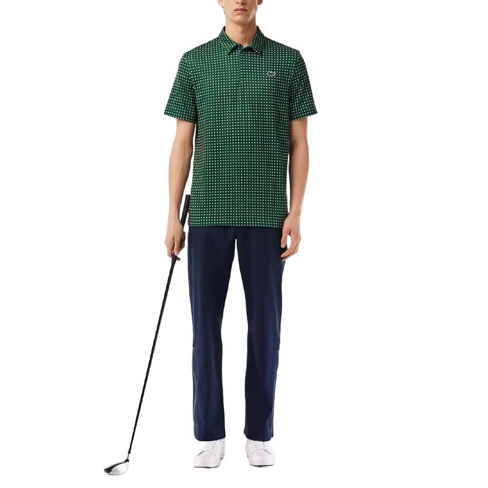 Lacoste Printed Recycled Polyester Golf Polo Green/White - FW23 Men