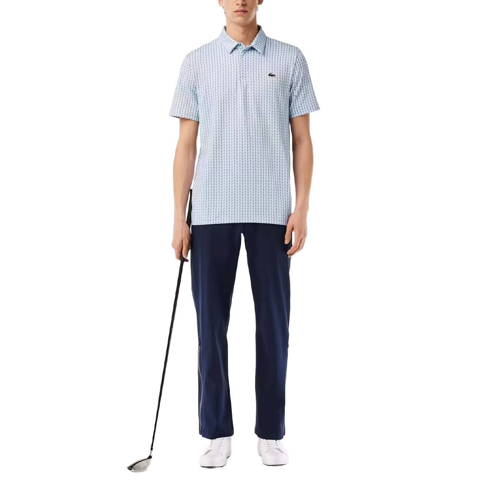 Lacoste Printed Recycled Polyester Golf Polo Light Blue/White - FW23 Men