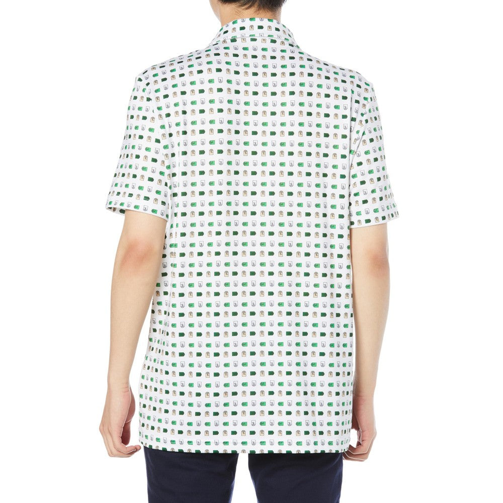 Lacoste Printed Recycled Polyester Golf Polo White/Beige - FW23 Men