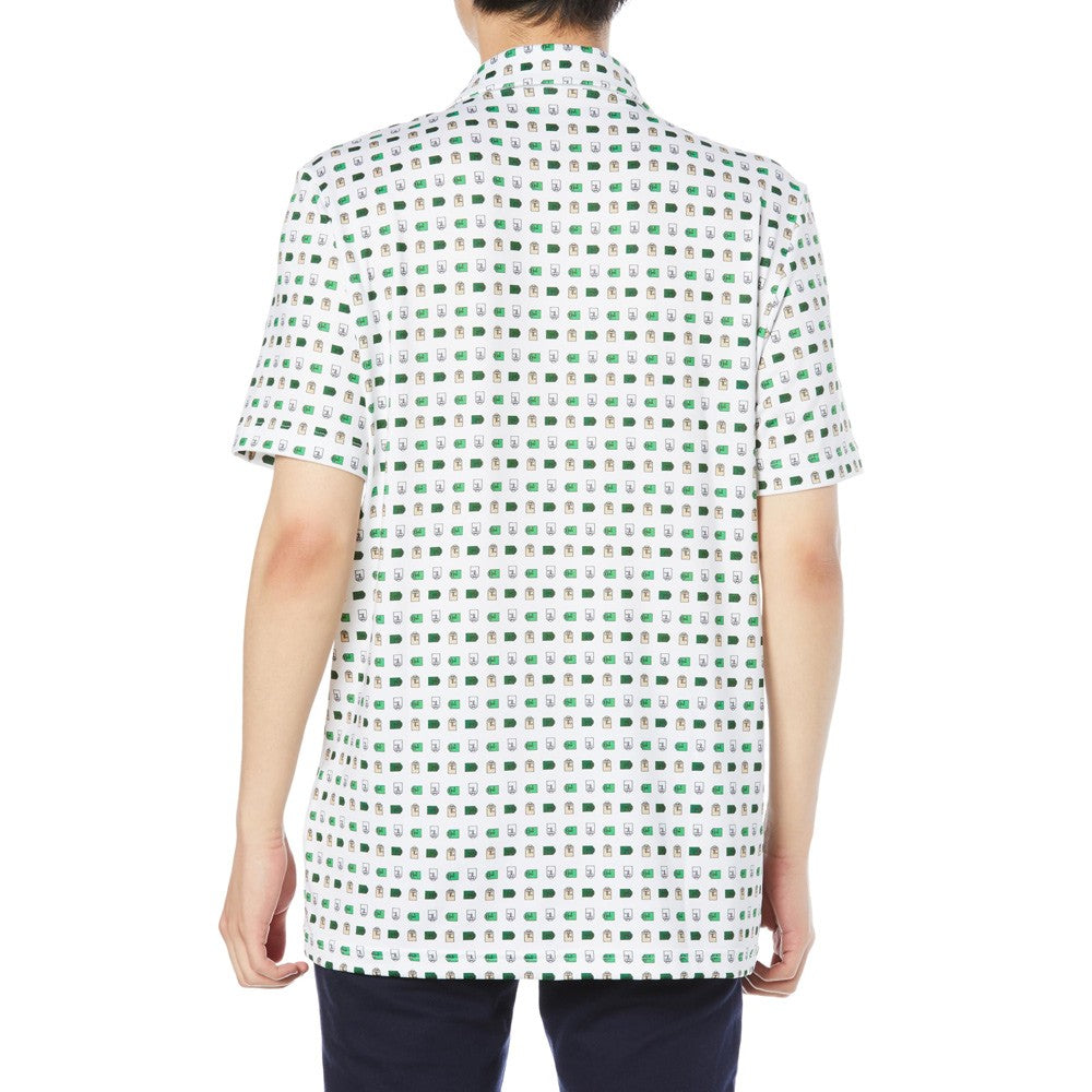 Lacoste Printed Recycled Polyester Golf Polo White/Beige - FW23 Men