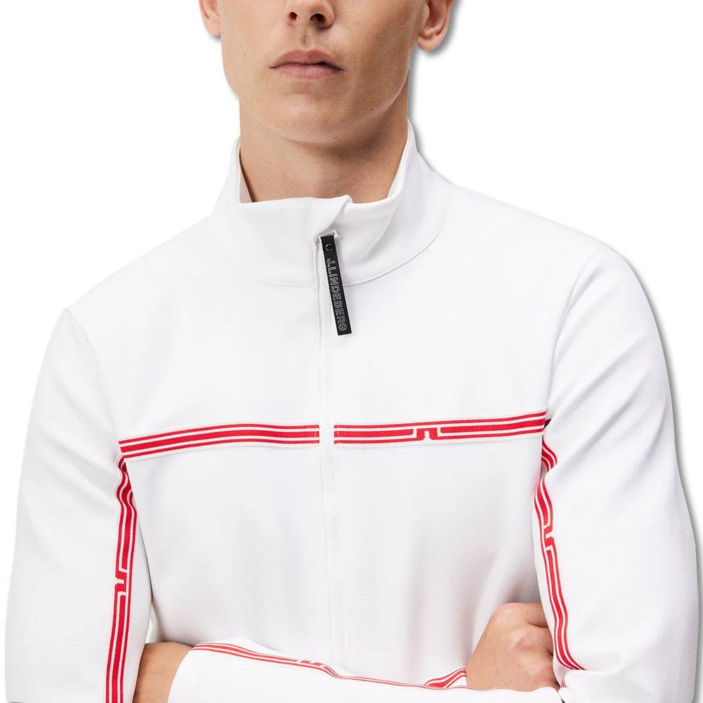 J.Lindeberg Dallas Mid Layer Golf Pullover White - FW23