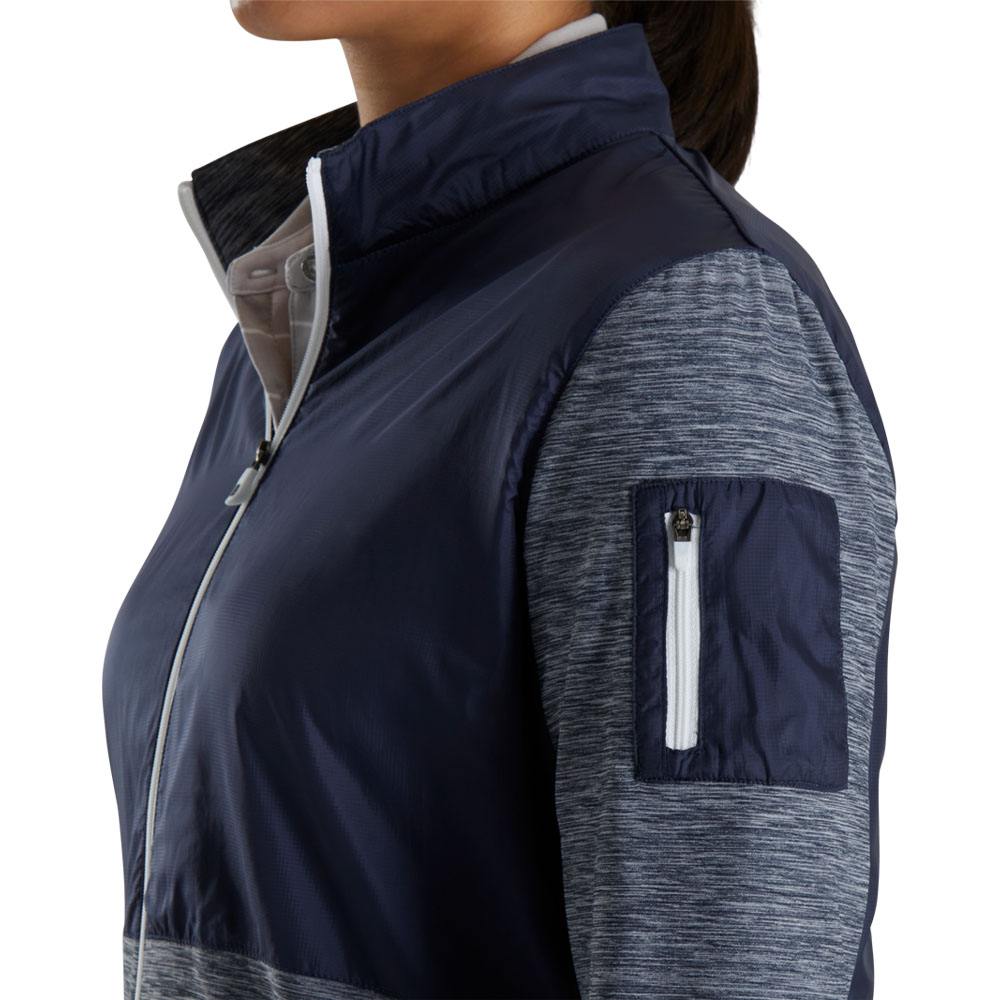 FootJoy Full-Zip Spacedye Mid Layer Golf Jacket Navy - FW23 Women