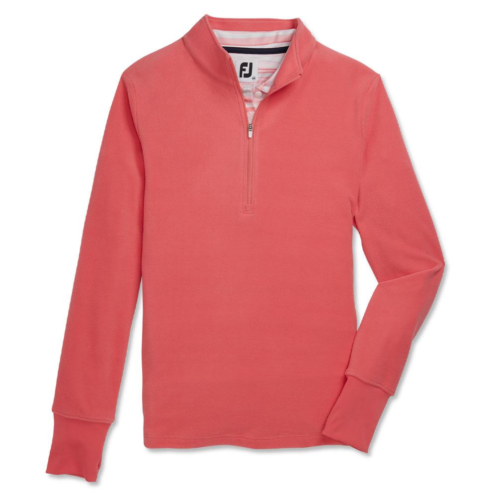 FootJoy Half-Zip Fleece Mid Layer Golf Pullover Bright Coral - FA23 Women