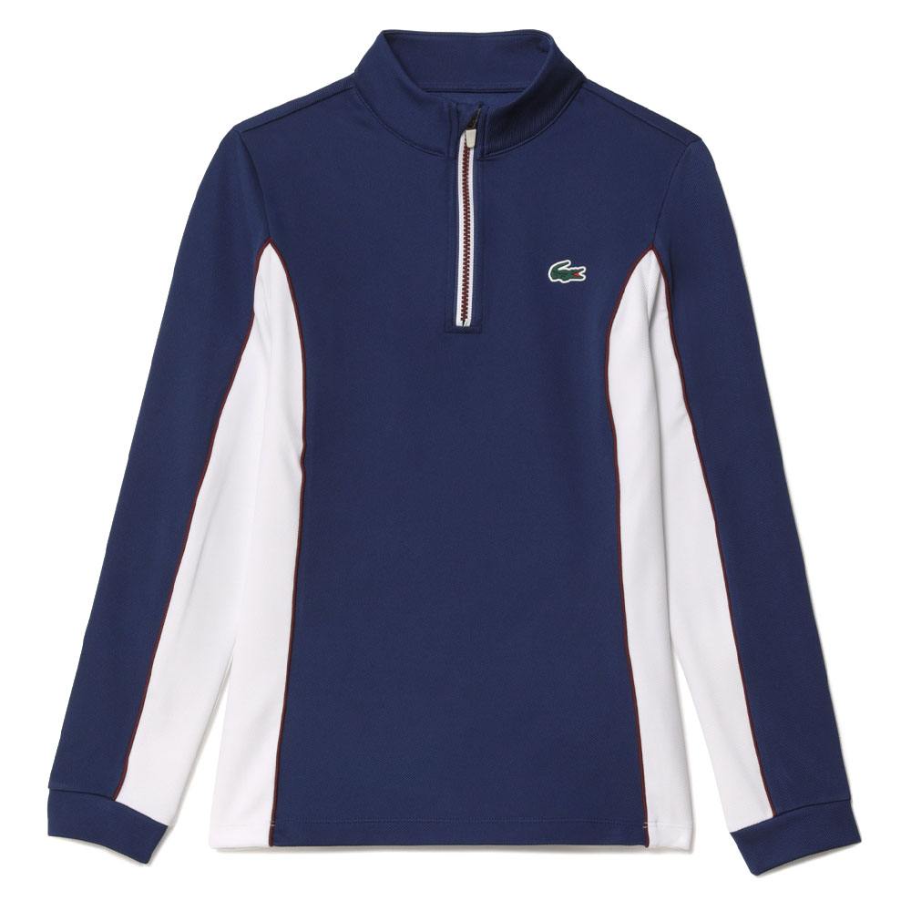 Lacoste Slim Fit Contrast Sleeve Golf Sweater Navy Blue - FW23 Women