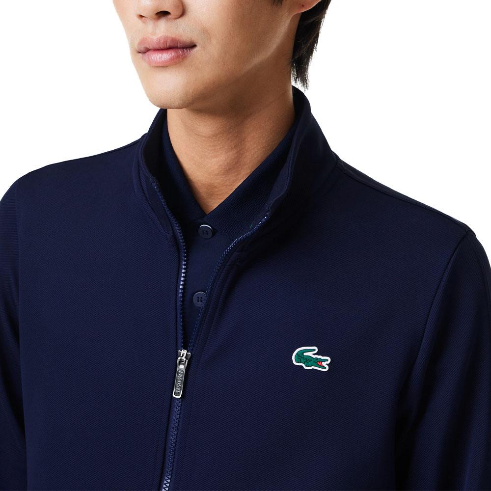 Lacoste Recycled Fiber Zipped Tennis Golf Sweater Navy Blue - FW23 Men