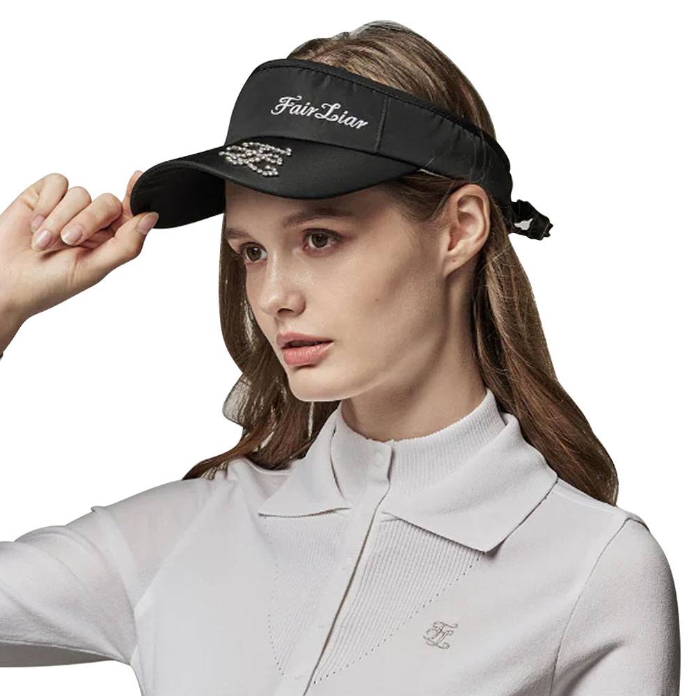 Fairliar Crystal Logo Ribbon Golf Visor 2023 Women