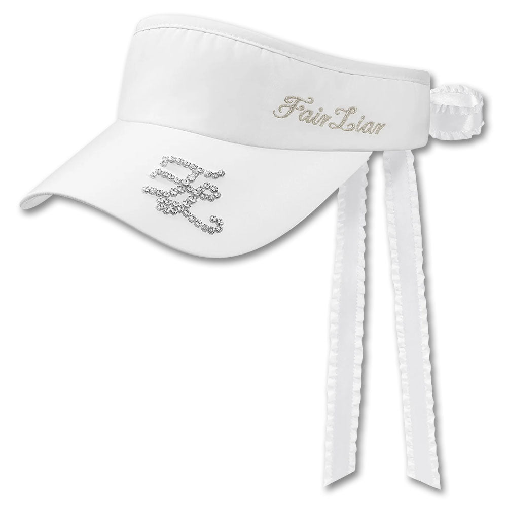 Fairliar Crystal Logo Ribbon Golf Visor 2023 Women