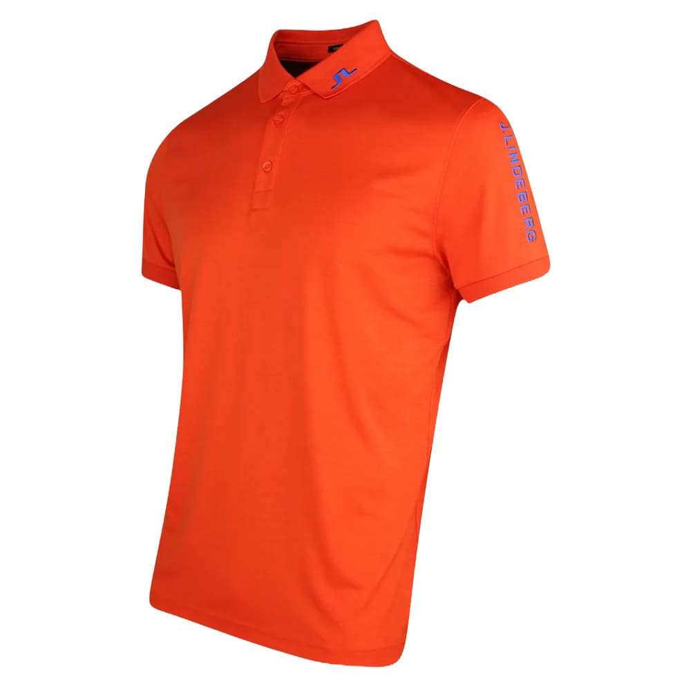 J.Lindeberg Tour Tech Slim Fit Golf Polo Tangerine Tango - 24