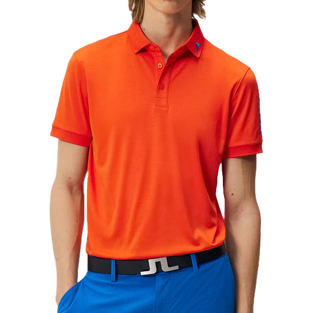 J.Lindeberg Tour Tech Slim Fit Golf Polo Tangerine Tango - 24