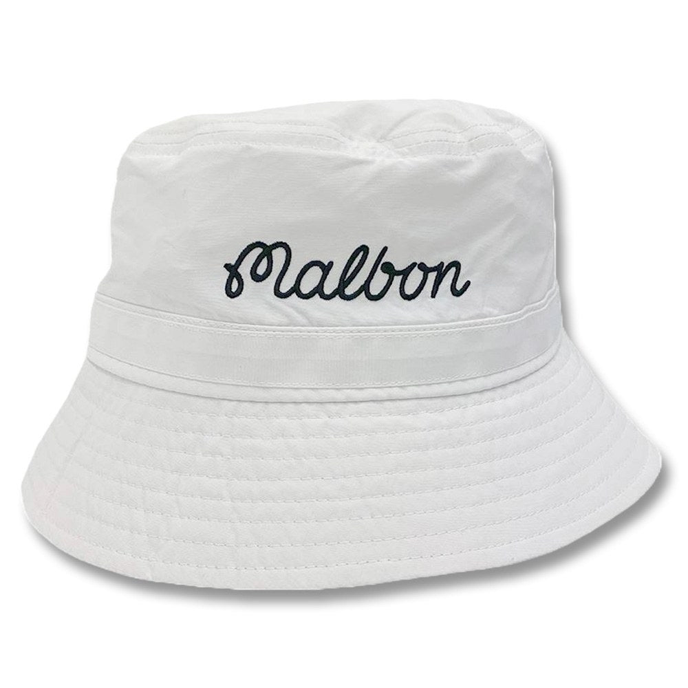 Malbon Evergreen Nylon Golf Bucket Hat White