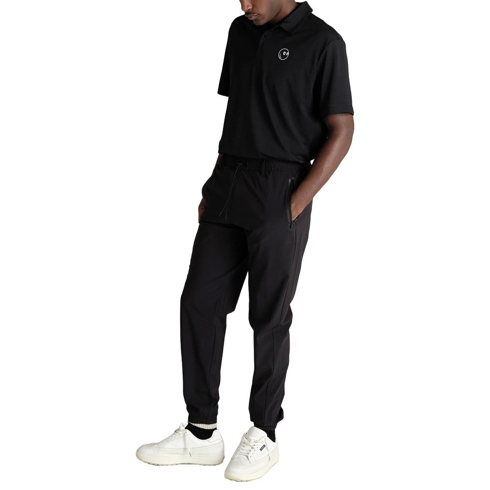 Malbon Performance Pique Golf Polo Black