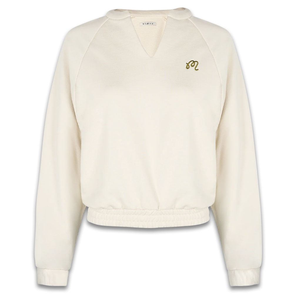 Malbon Gianna II Raglan Pullover Golf Sweatshirt Bone Women