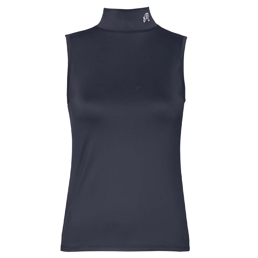 Malbon Evergreen Match Point Golf Mockneck Black Women