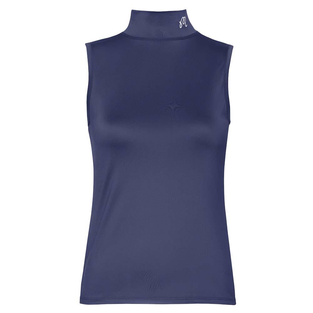 Malbon Evergreen Match Point Golf Mockneck Navy Women