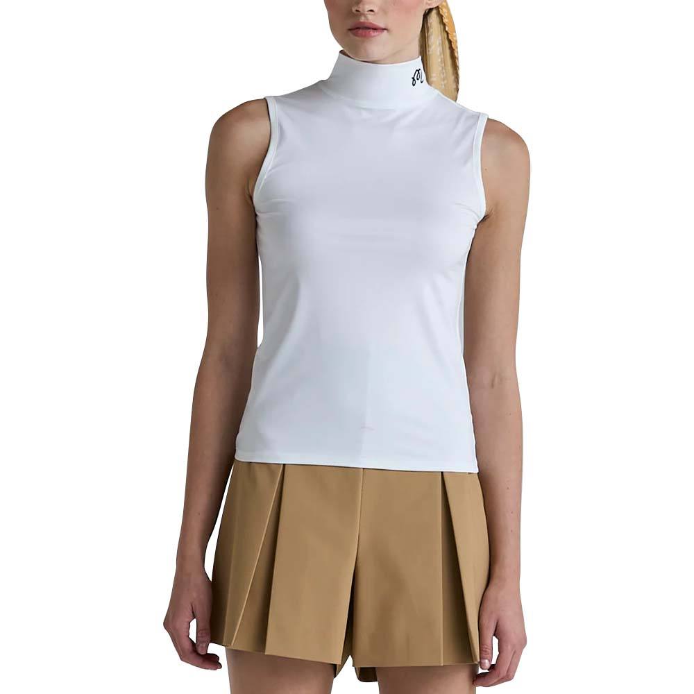 Malbon Evergreen Match Point Golf Mockneck White Women