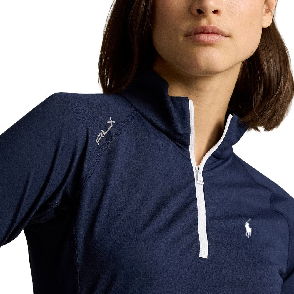 Ralph Lauren Stretch Jersey UV 1/4 Zip Golf Pullover Refined Navy - FW24 Women