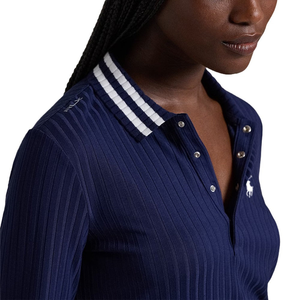 Ralph Lauren Longsleeve Drop Needle Rib Knit Golf Polo (Slim Fit) 2024 Women