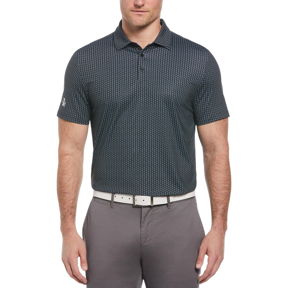 Original Penguin Allover Pete Print Golf Polo Caviar - SS24 Men