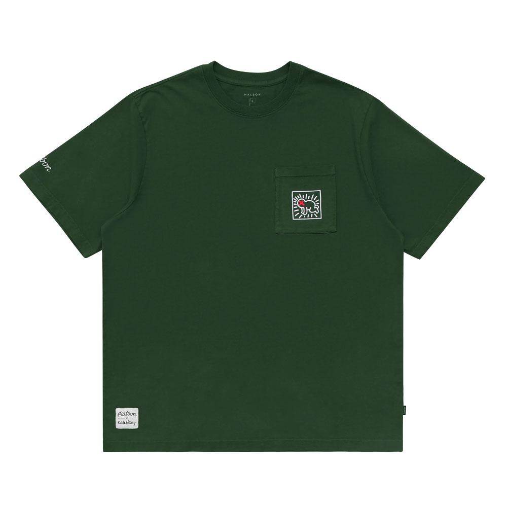 Malbon x Keith Haring Pocket Golf T-Shirt Green