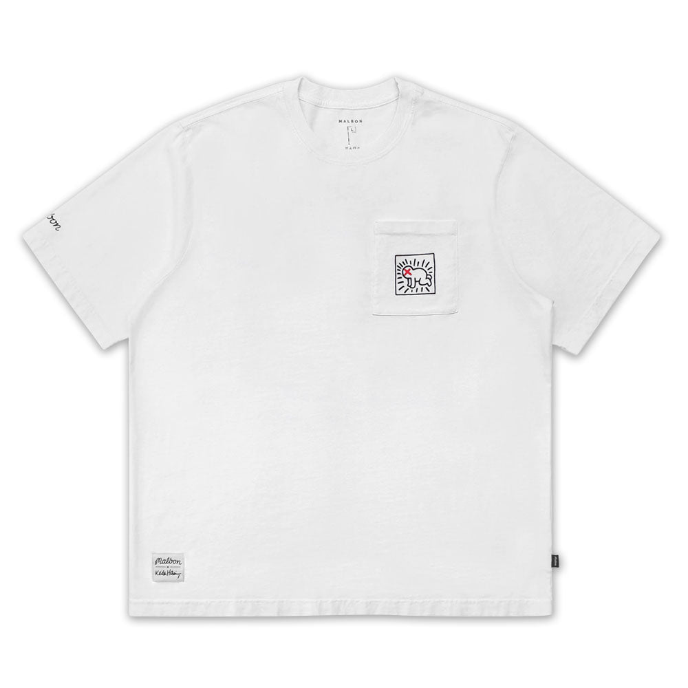 Malbon x Keith Haring Pocket Golf T-Shirt White