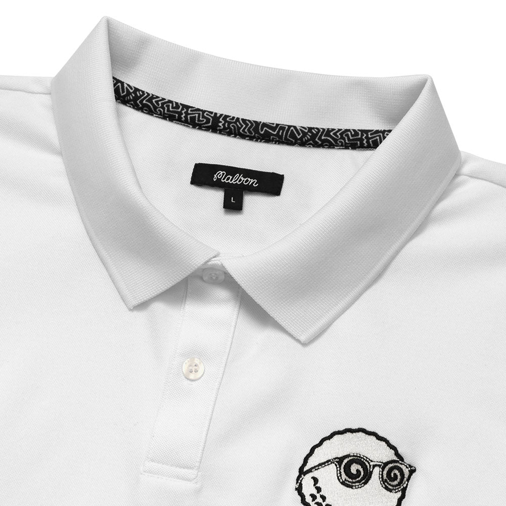 Malbon x Keith Haring Performance Pique Golf Polo White