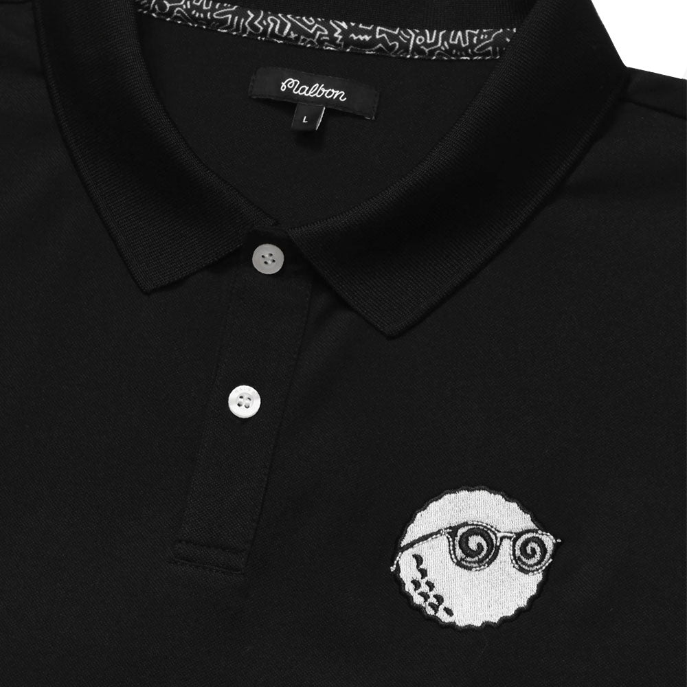 Malbon x Keith Haring Performance Pique Golf Polo Black