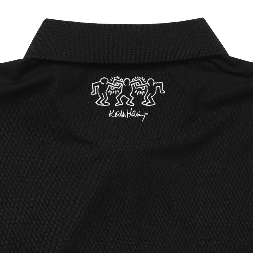 Malbon x Keith Haring Performance Pique Golf Polo Black