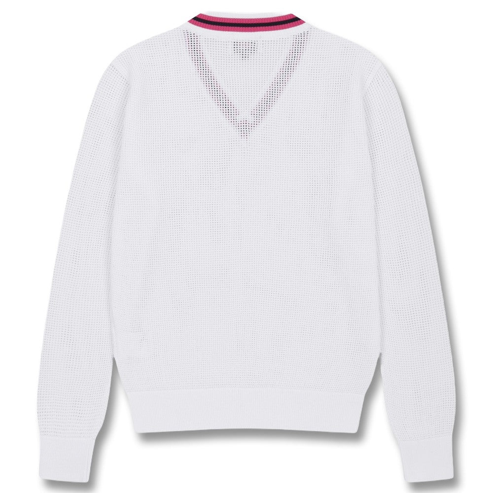 WAAC Mesh V-Neck Golf Sweater White - FW24 Women