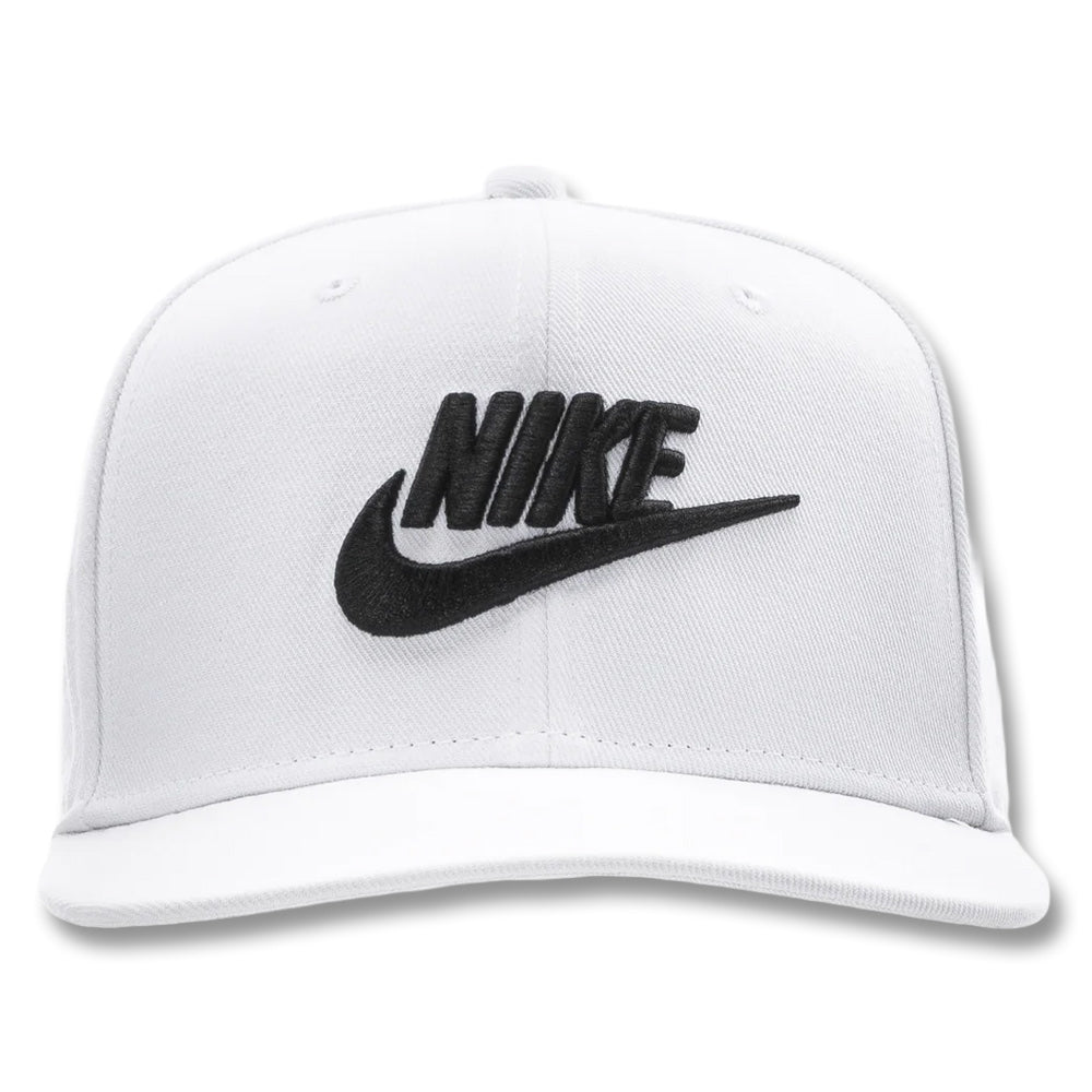 Nike Dri-FIT Pro Structured Futura Golf Cap White/Wolf Gray/Black - SU25