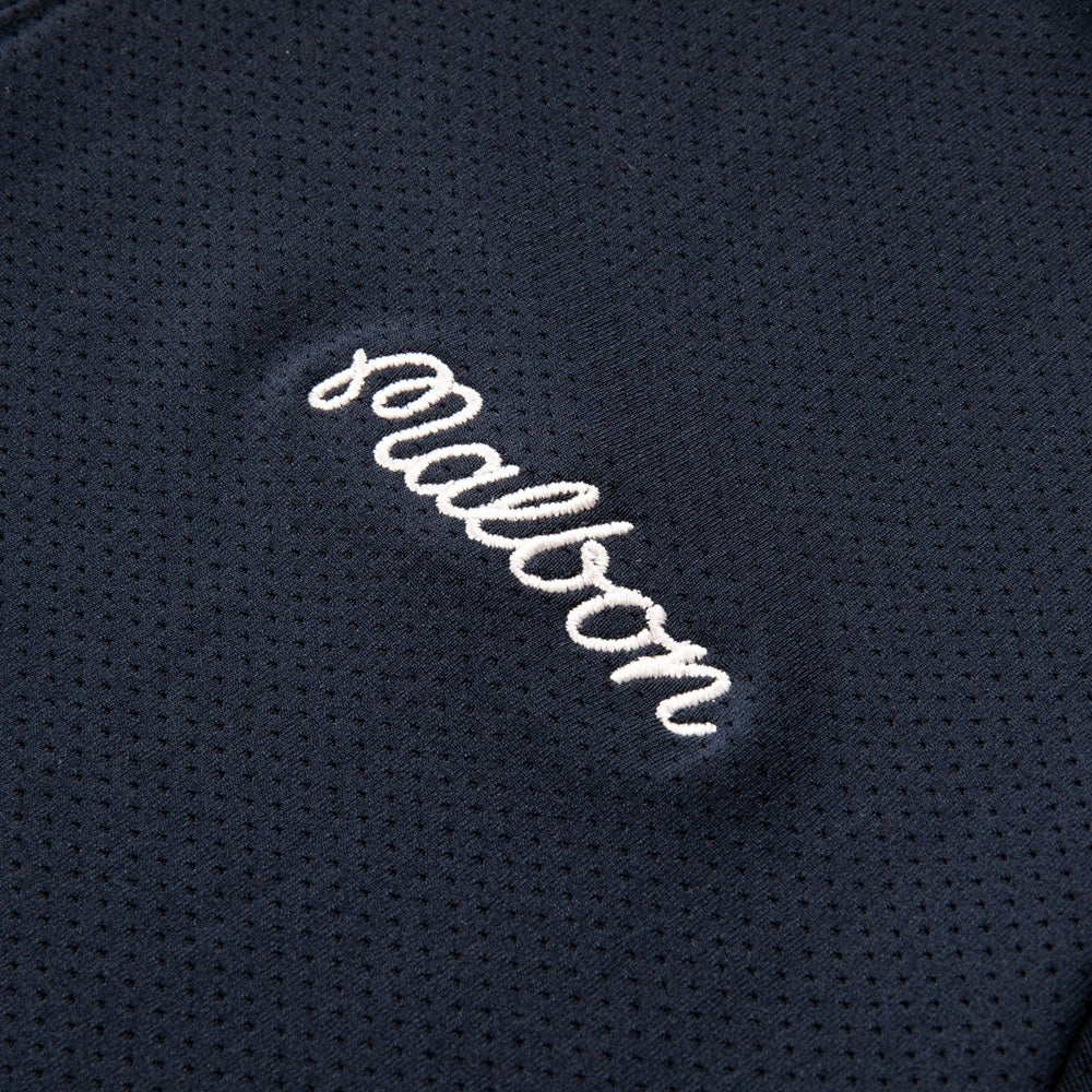 Malbon Evergreen Raglan Sleeve Mesh Golf Polo Navy - FW24