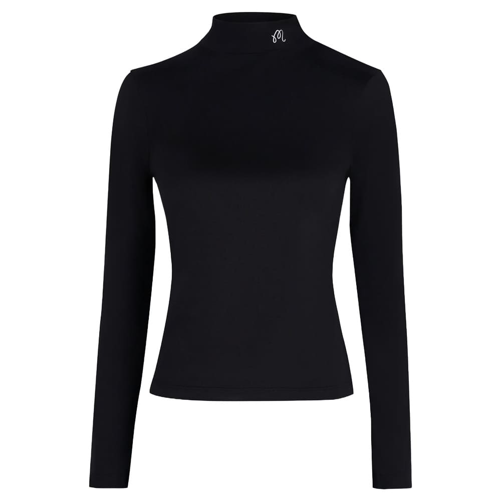 Malbon Rally Longsleeve Golf Mockneck Black - FW24 Women