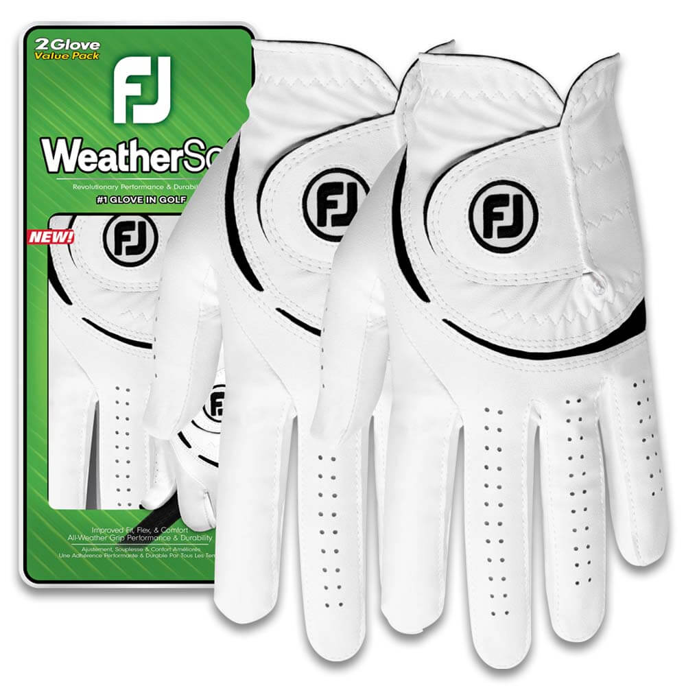 FootJoy WeatherSof 2-Pack Golf Glove White/Black - ALL24 Women