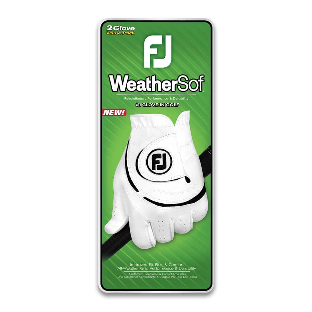 FootJoy WeatherSof 2-Pack Golf Glove White/Black - ALL24 Women