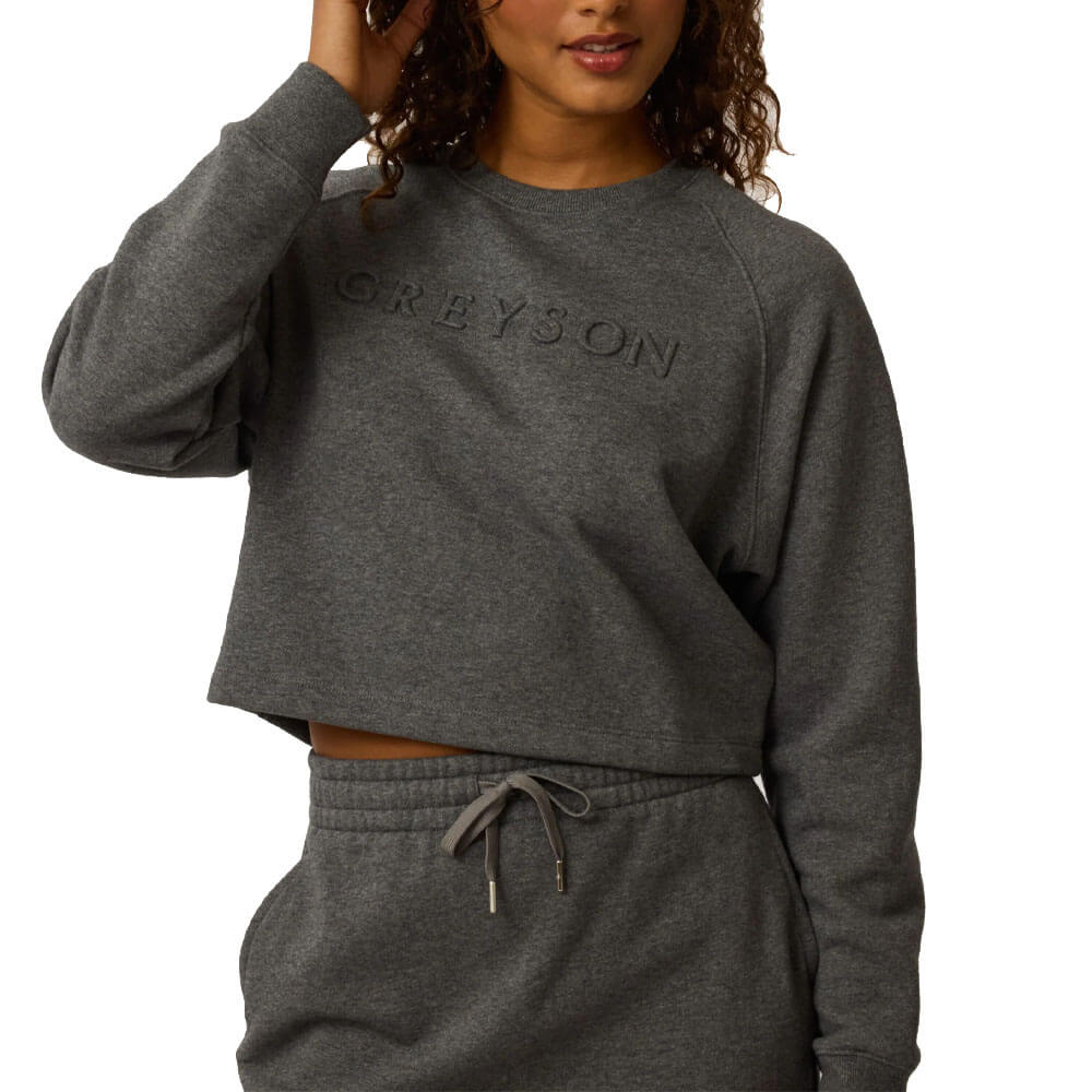 Greyson Aspen Cropped Crewneck Golf Sweater Smoke Heather - FA24 Women