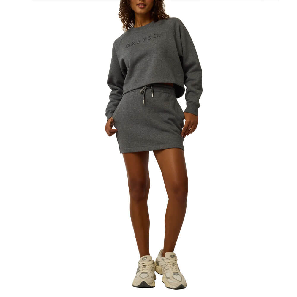 Greyson Aspen Cropped Crewneck Golf Sweater Smoke Heather - FA24 Women